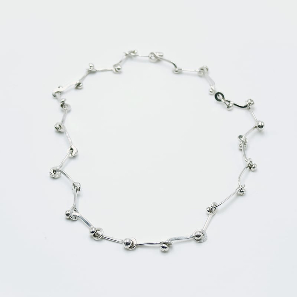MEMOWA Paris Bone chain Necklace sil 55cm