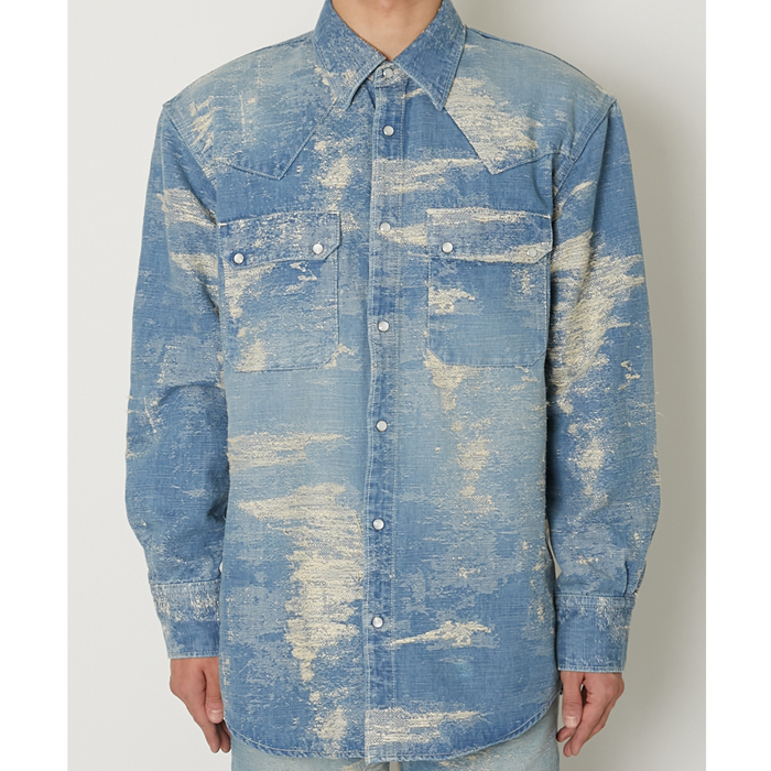 TAAKK DENIM WESTERN SHIRTS BLEACH[SH006/1]